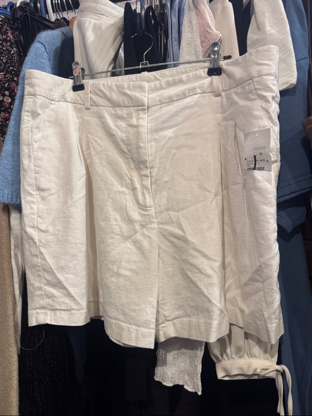 Open edit • NWT linen blend High-Waist Pleated Women’s Shorts in White W17” - Picture 2 of 2
